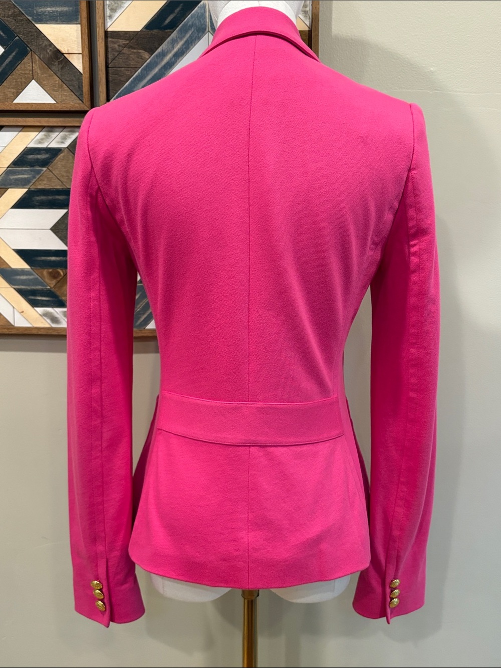 Vintage Ralph Lauren Sport Bright Pink Cotton Blazer Jacket with Crest 4 *As-Is* - Picture 5 of 16
